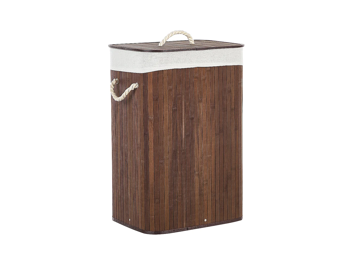 Cesto em madeira de bambu castanha escura e branca 60 cm KOMARI