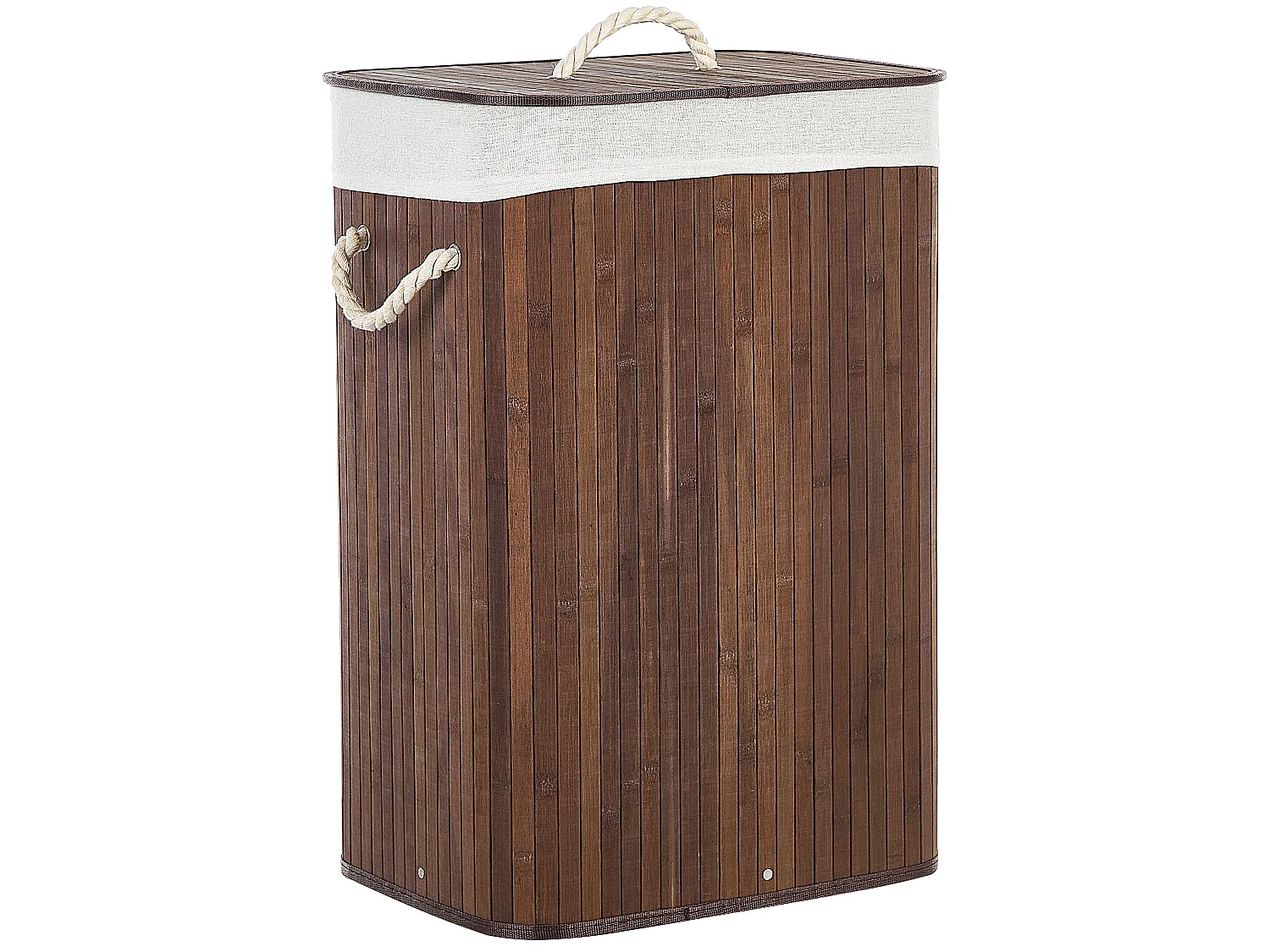 Laundry Basket KOMARI Bamboo Dark Brown 72 L