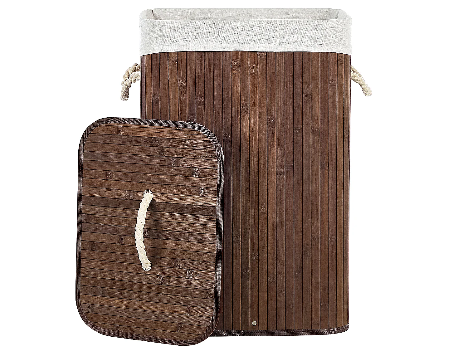 Laundry Basket KOMARI Bamboo Dark Brown 72 L