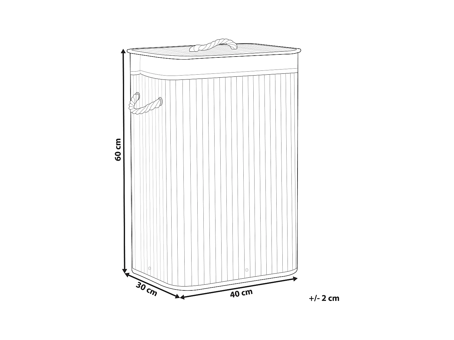 Panier KOMARI Bambou Gris clair 72 L