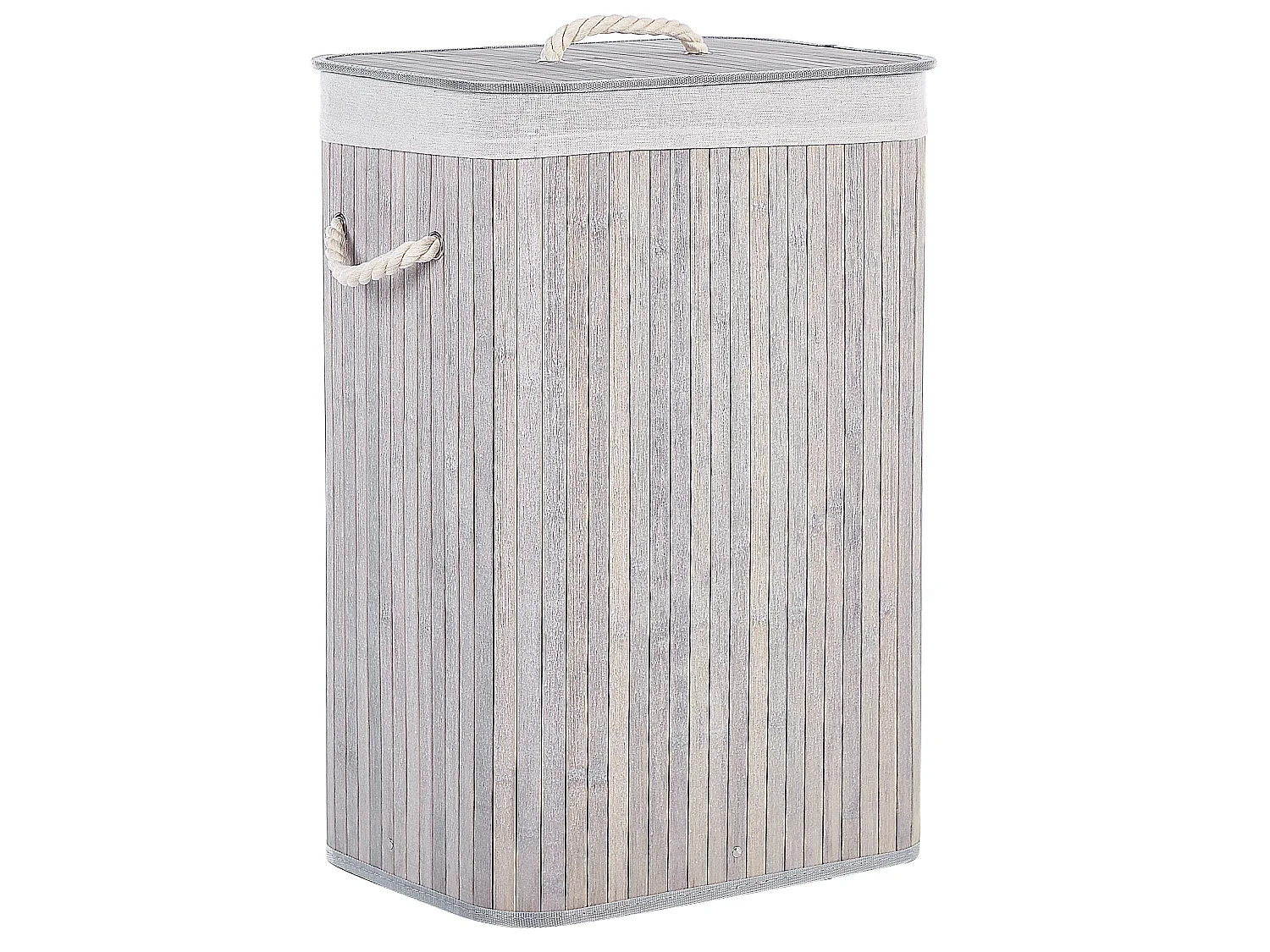 Laundry Basket KOMARI Bamboo Light Grey 72 L
