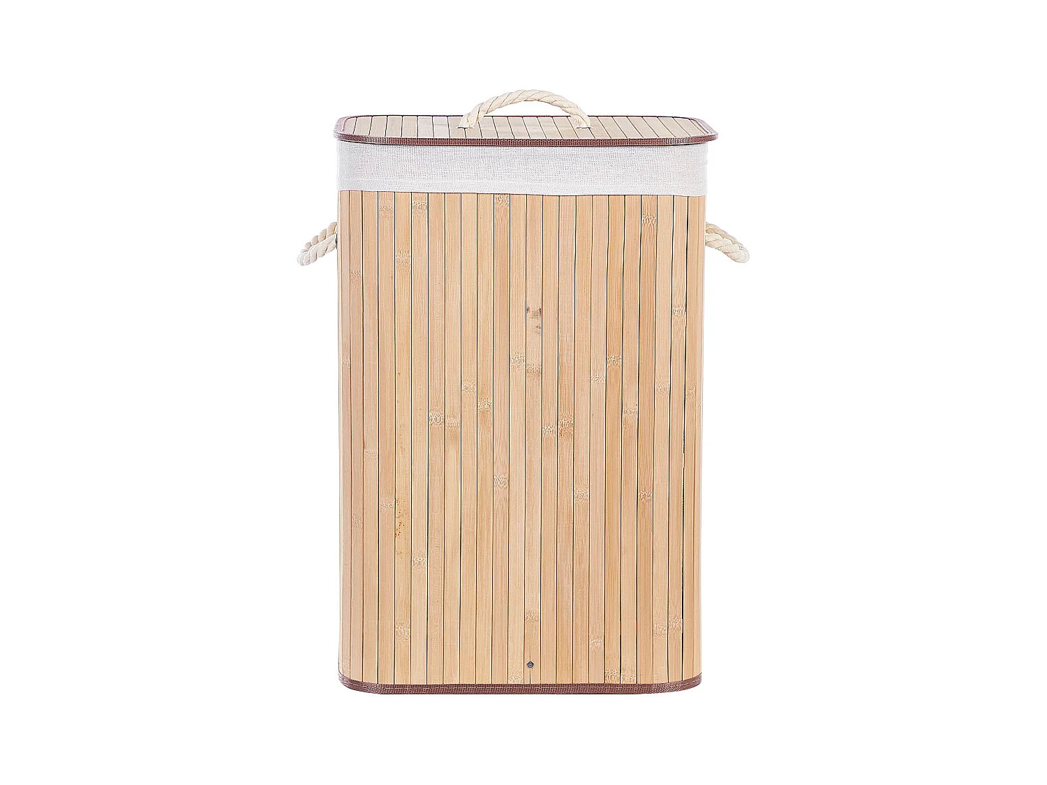 Cesto em madeira de bambu castanha clara e branca 60 cm KOMARI