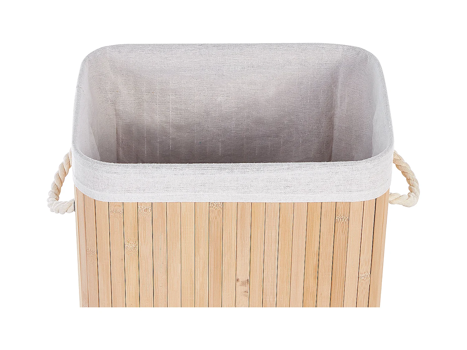 Cesto em madeira de bambu castanha clara e branca 60 cm KOMARI