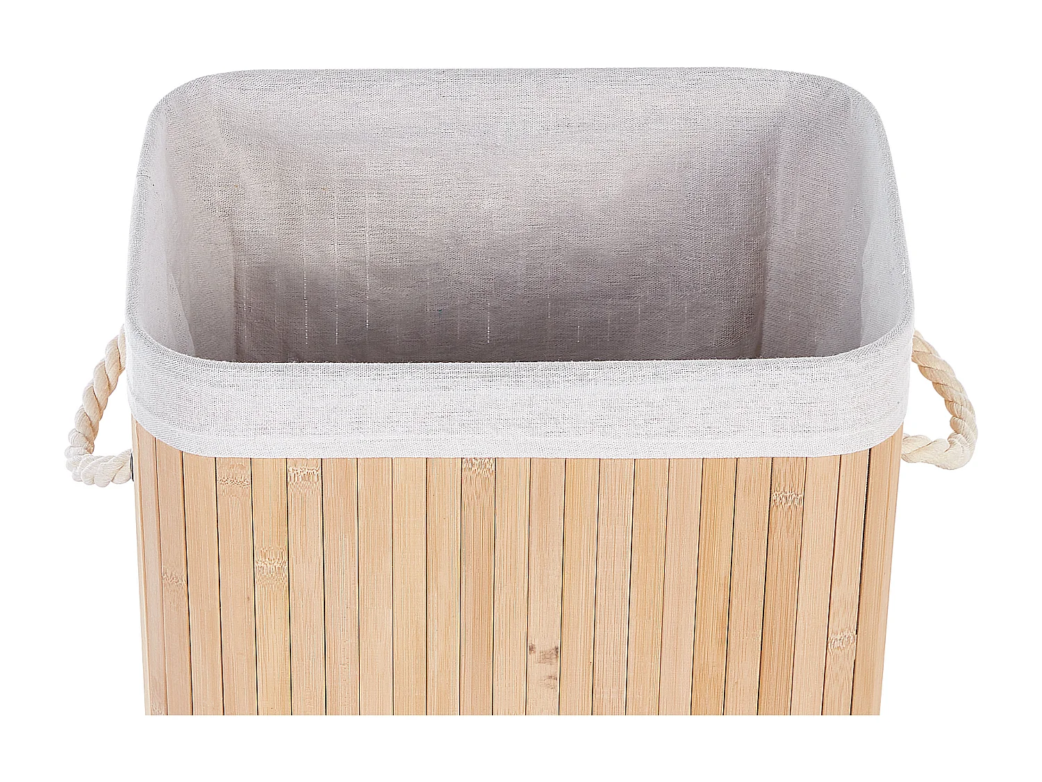 Cesto em madeira de bambu castanha clara e branca 60 cm KOMARI