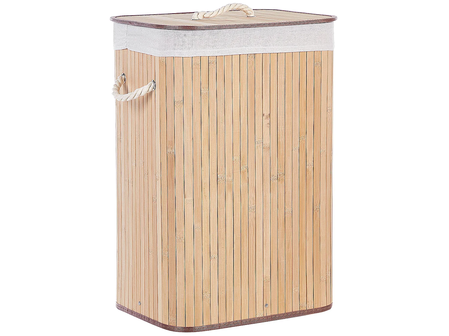 Laundry Basket KOMARI Bamboo Light Brown 72 L