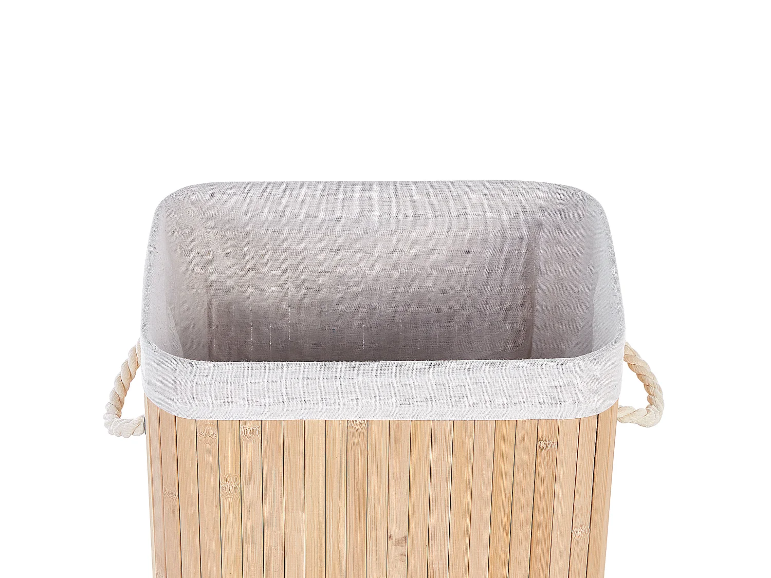 Laundry Basket KOMARI Bamboo Light Brown 72 L