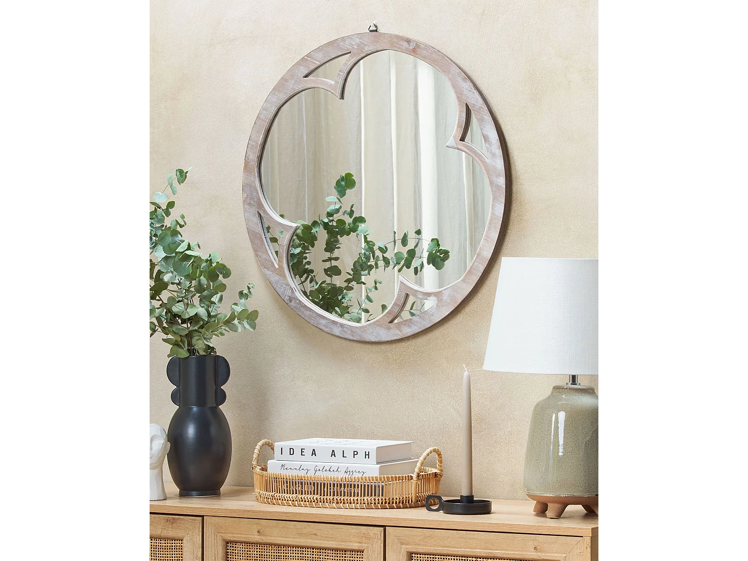 Miroir MONCLOVA 60 cm 60 cm Marron clair