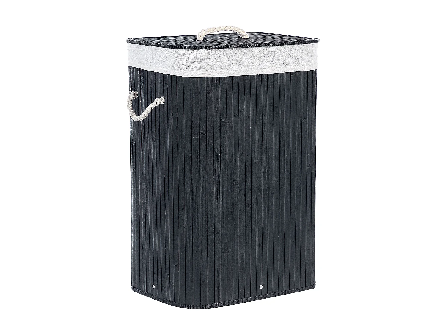 Cesto em madeira de bambu preta e branca 60 cm KOMARI