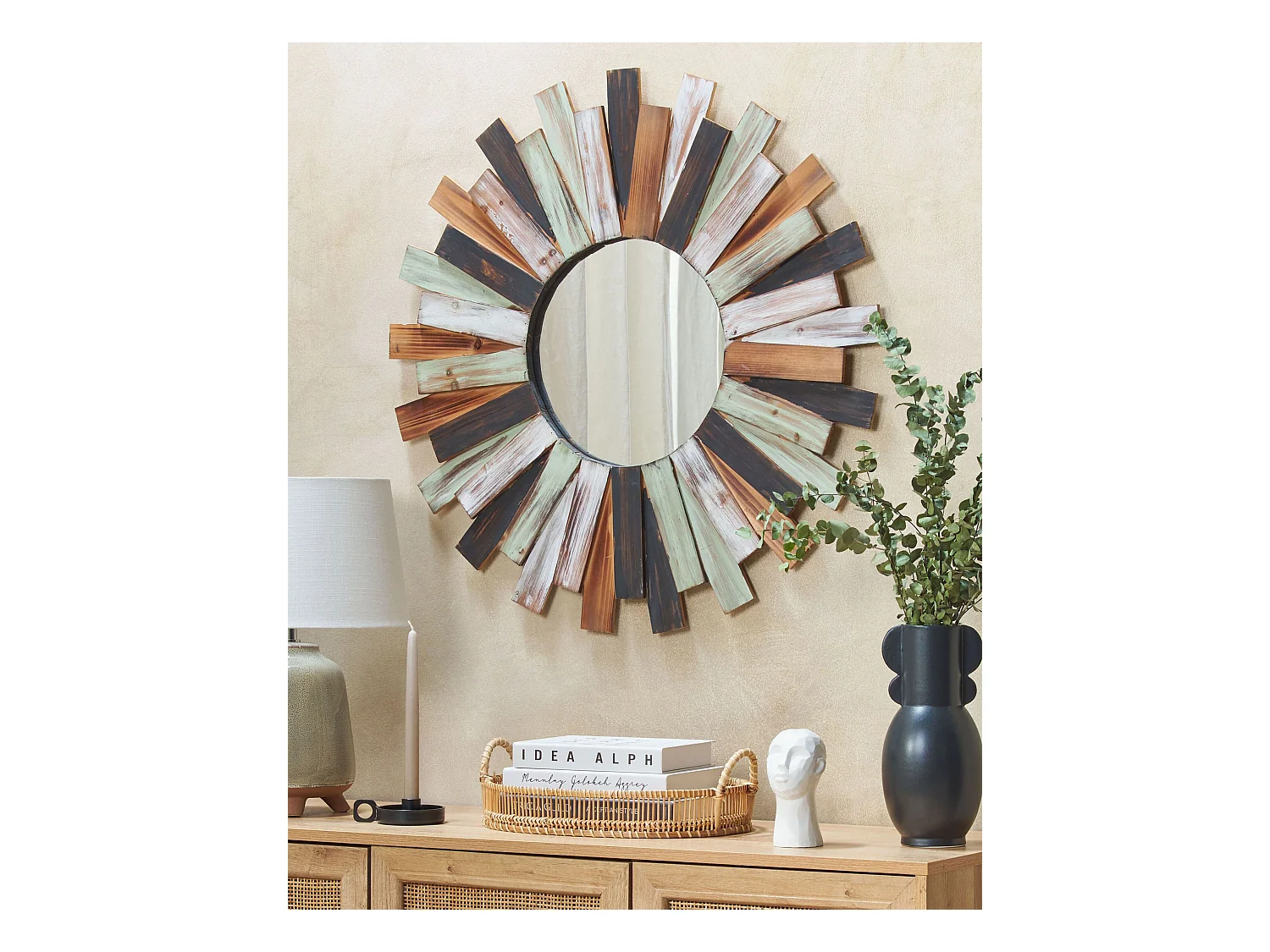 Wandspiegel TAMPICO 75 cm 75 cm Hout Multicolor