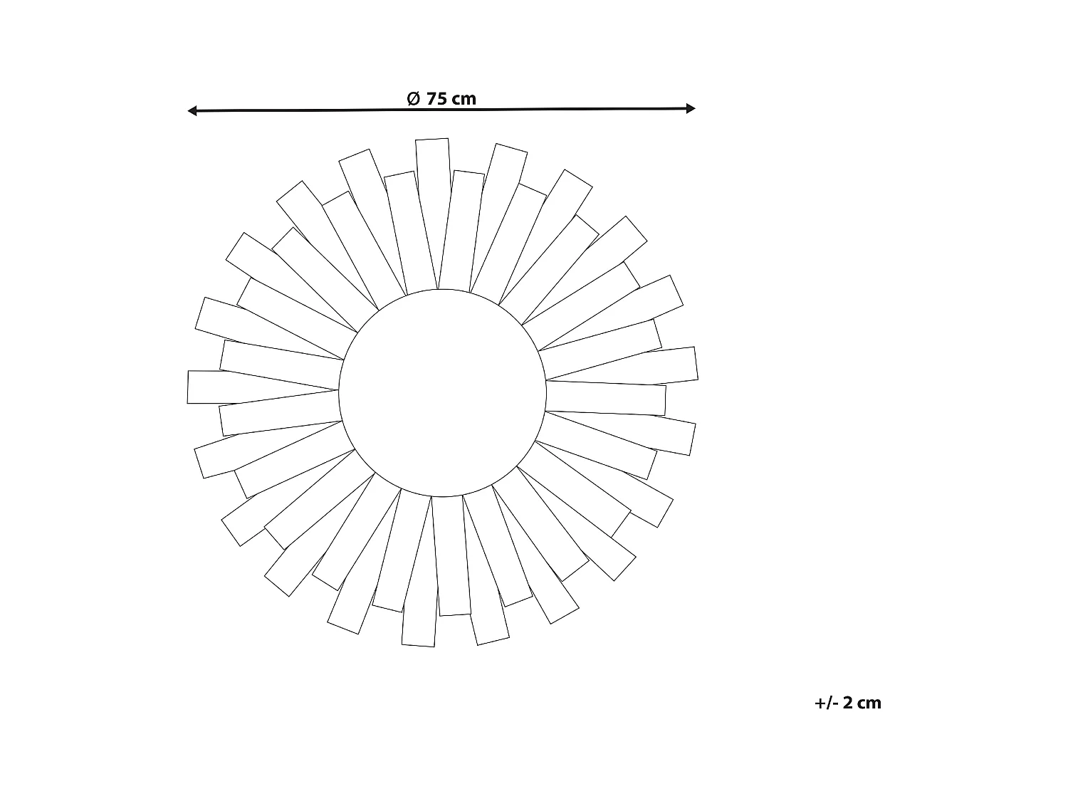 Wandspiegel TAMPICO 75 cm 75 cm Hout Multicolor