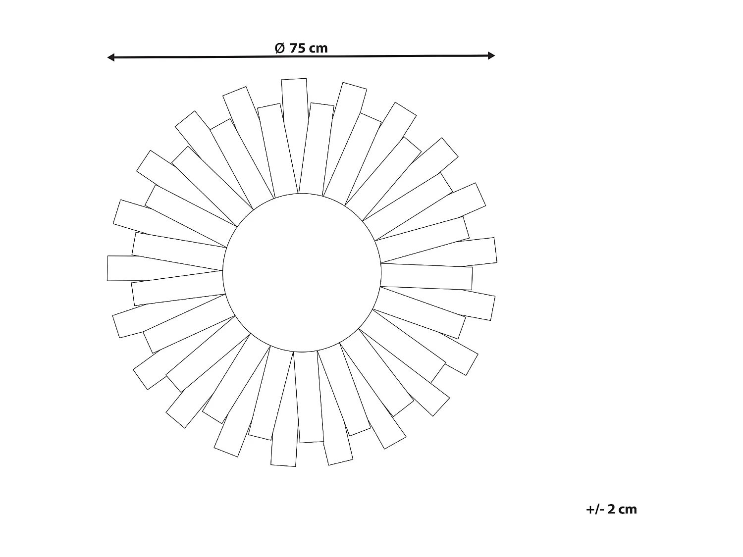 Miroir TAMPICO 75 cm 75 cm Bois de sapin Multicolore