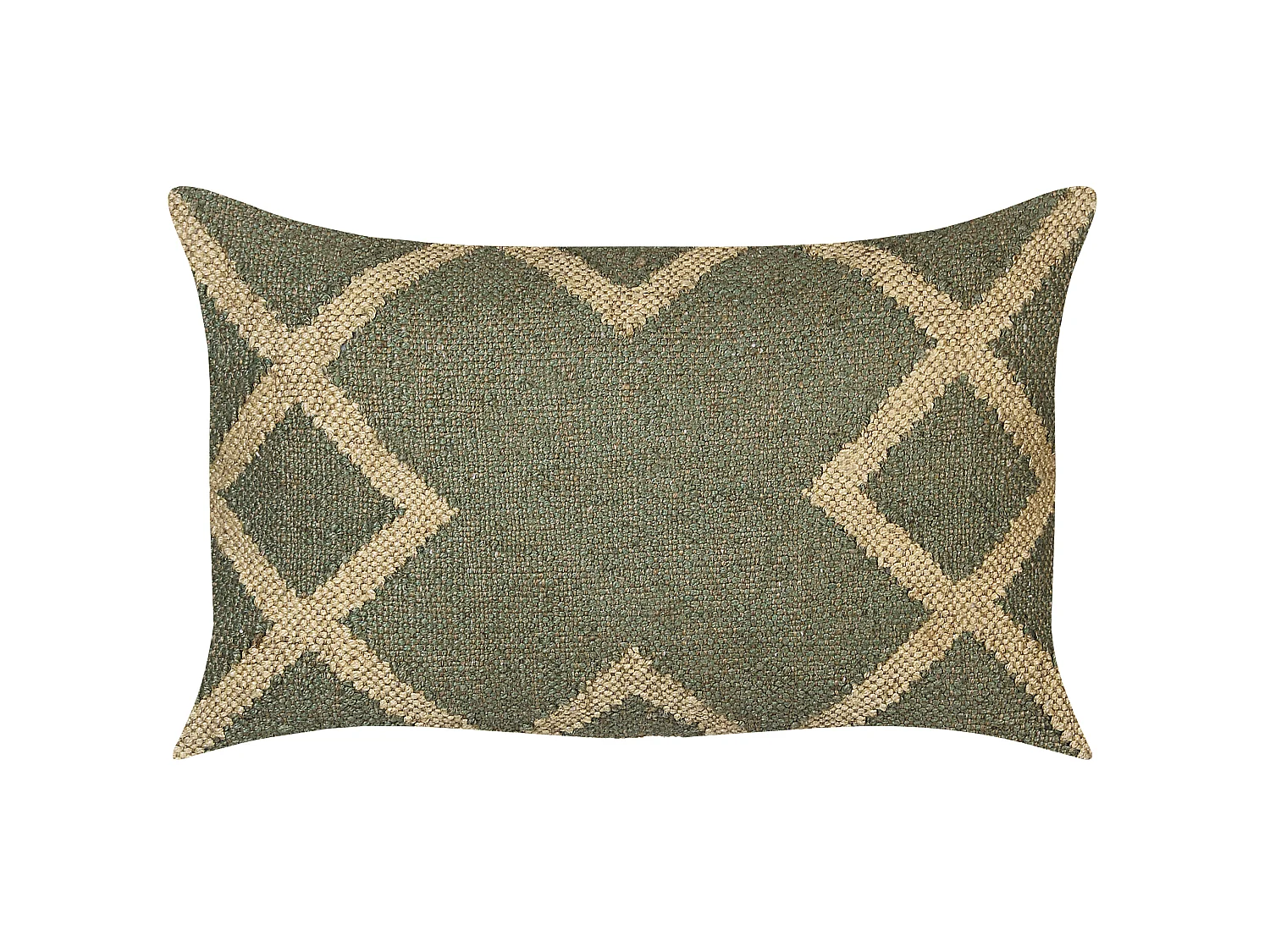 Coussin GOPI Jute 30 x 50 cm Vert Motif oriental