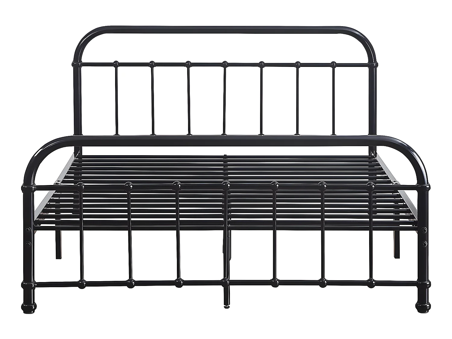Lit double en métal "HAVIN" -140 x 190 cm - Noir