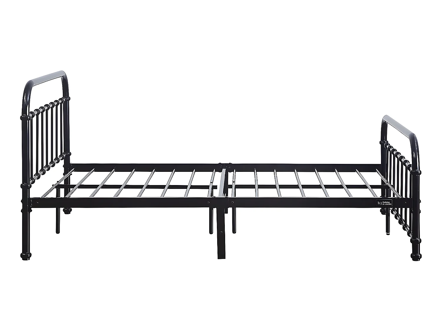 Lit double en métal "HAVIN" -140 x 190 cm - Noir