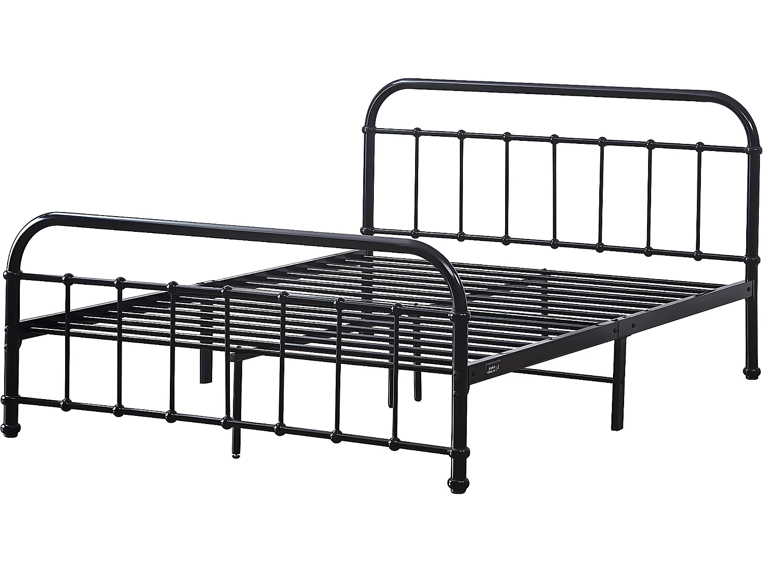 Lit double en métal "HAVIN" -140 x 190 cm - Noir