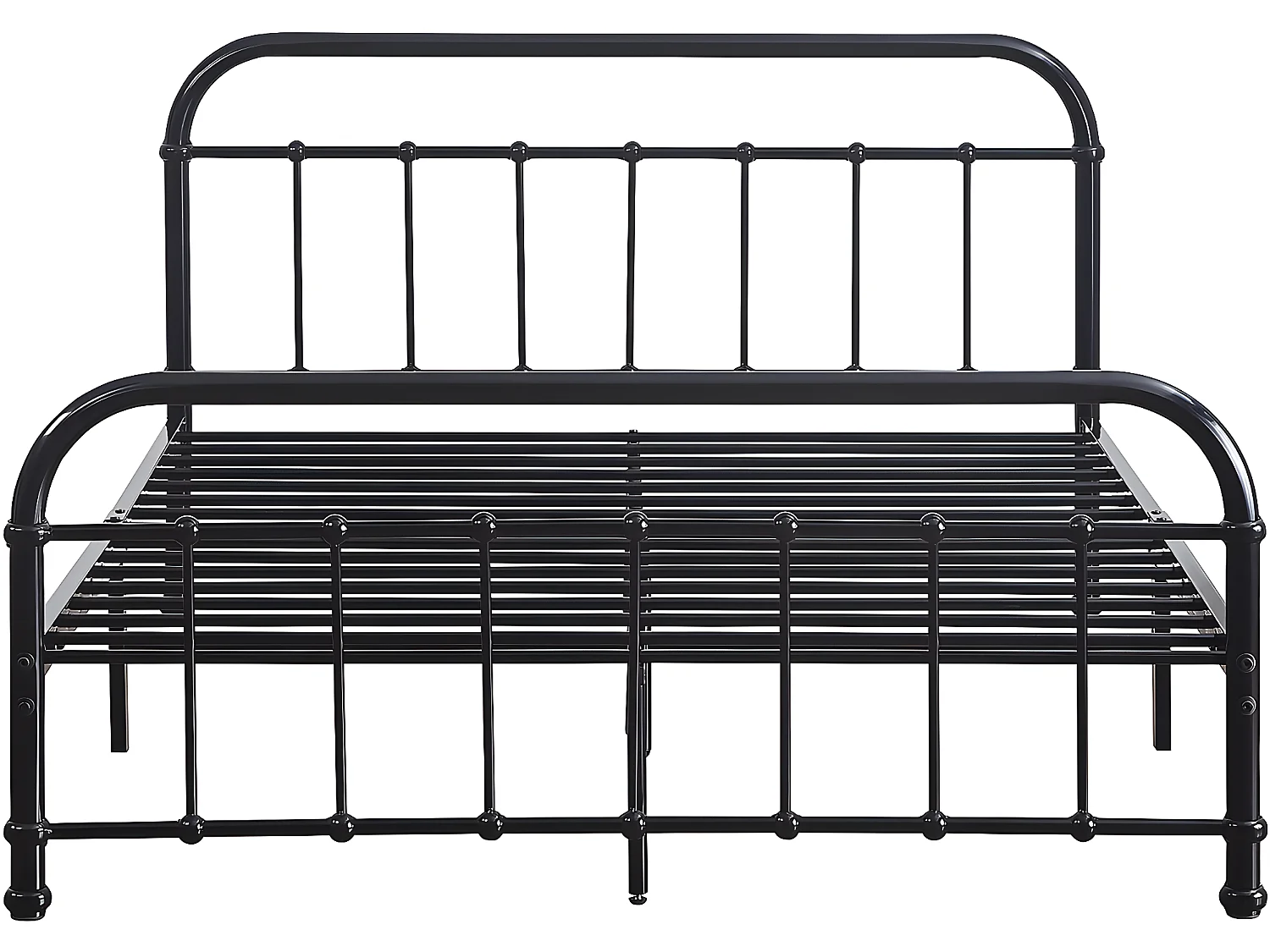 Lit double en métal "HAVIN" -140 x 190 cm - Noir