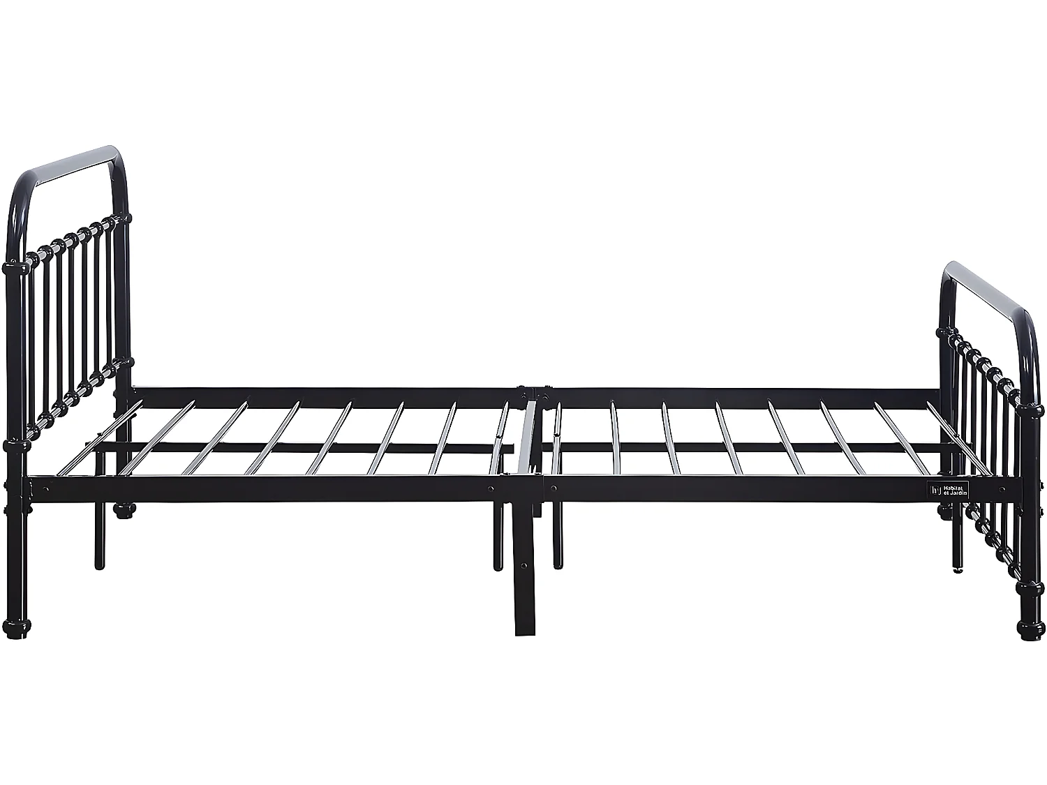 Lit double en métal "HAVIN" -140 x 190 cm - Noir