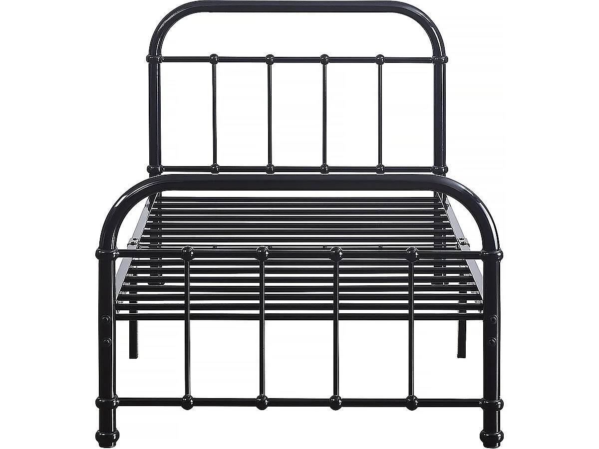 Lit simple en métal "HAVIN" - 90 x 190 cm - Noir