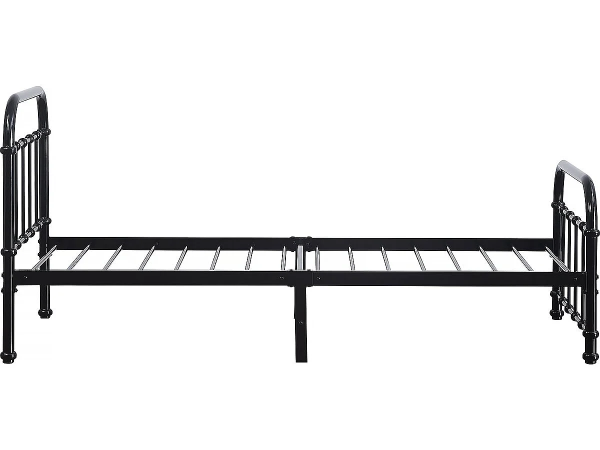 Lit simple en métal "HAVIN" - 90 x 190 cm - Noir