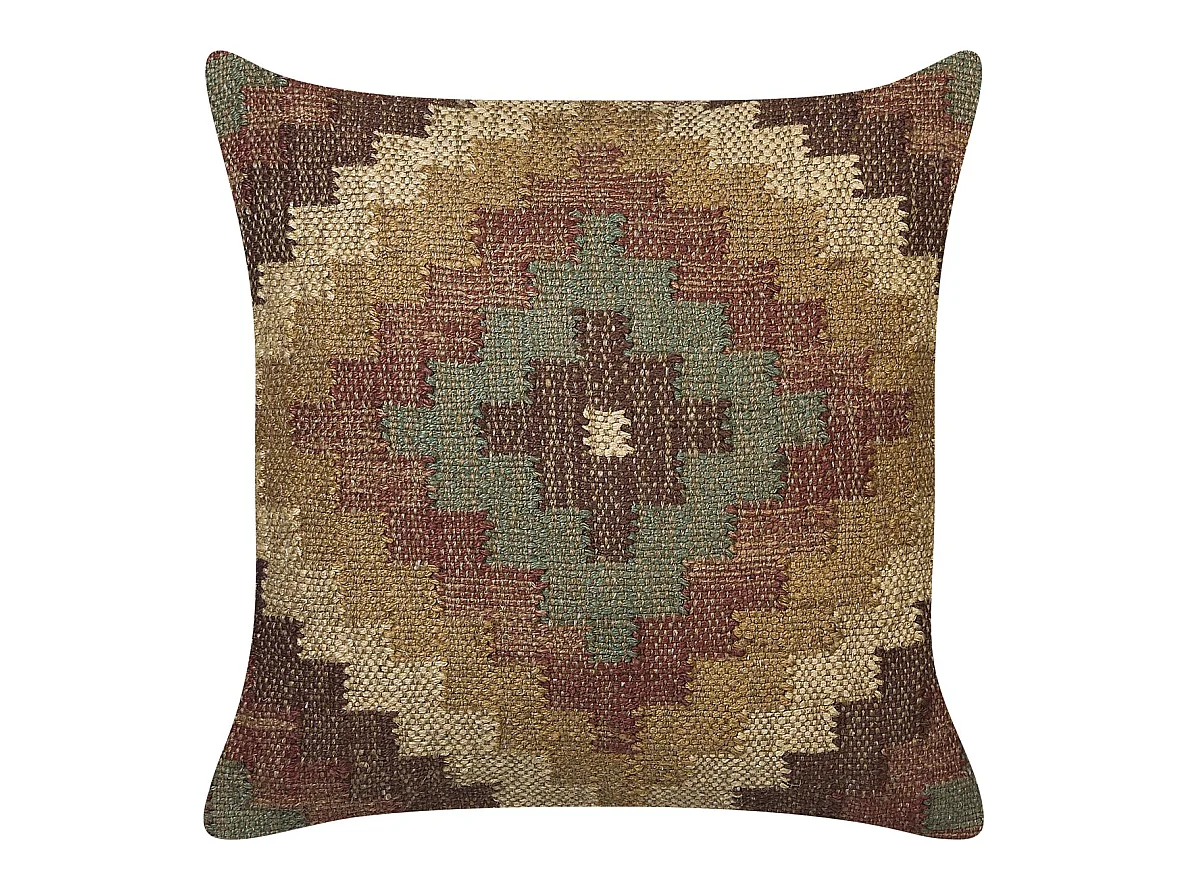 Coussin MAGURI Jute 45 x 45 cm Marron Motif oriental