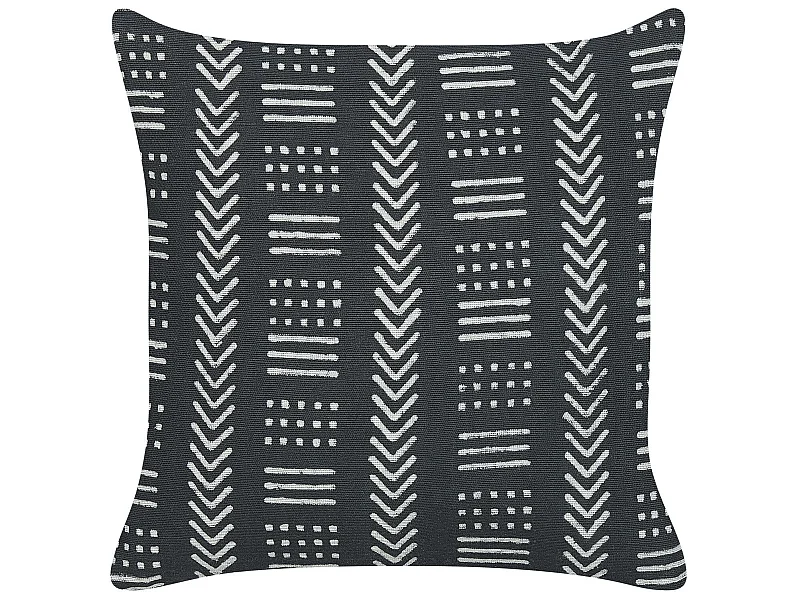 Coussin BENZOIN Coton 45 x 45 cm Noir Motif géométrique