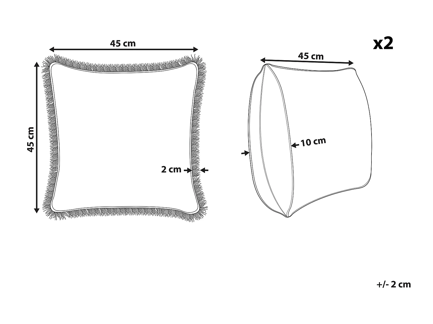 Set di 2 cuscini SATIVUS Cotone 45 x 45 cm Arancione Trama floreale