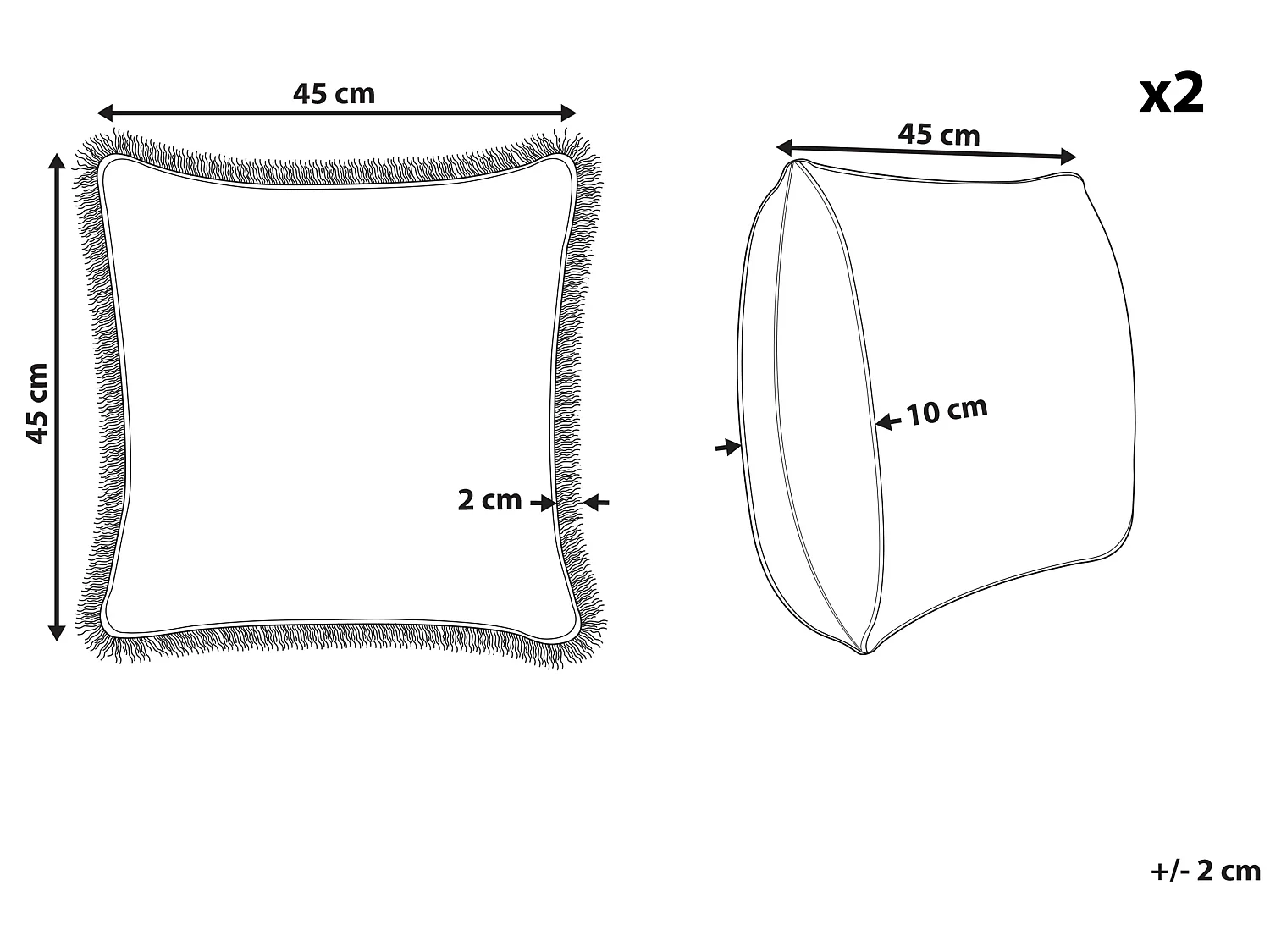 Lot de 2 coussins décoratifs SATIVUS Coton 45 x 45 cm Orange Motif floral