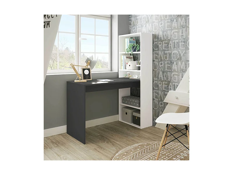 Bureau Kelvin chocolat anthracite