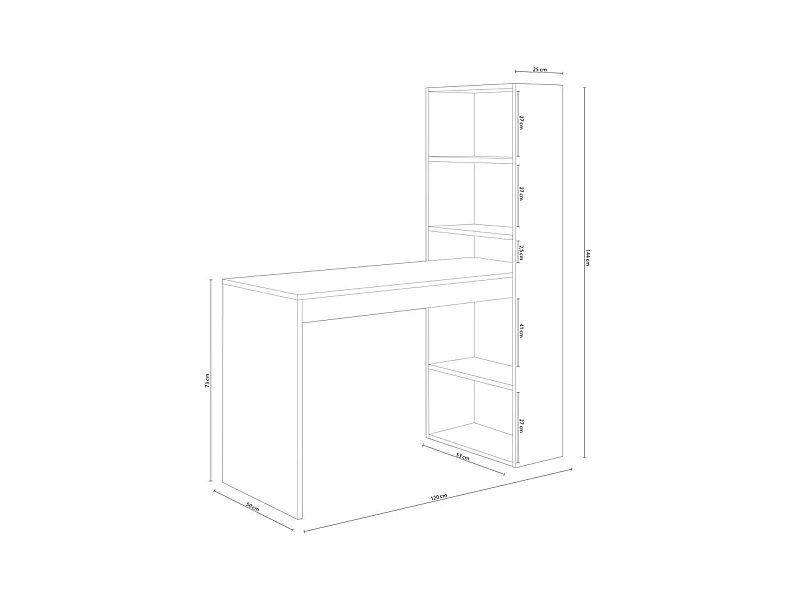 Bureau Kelvin chocolat anthracite