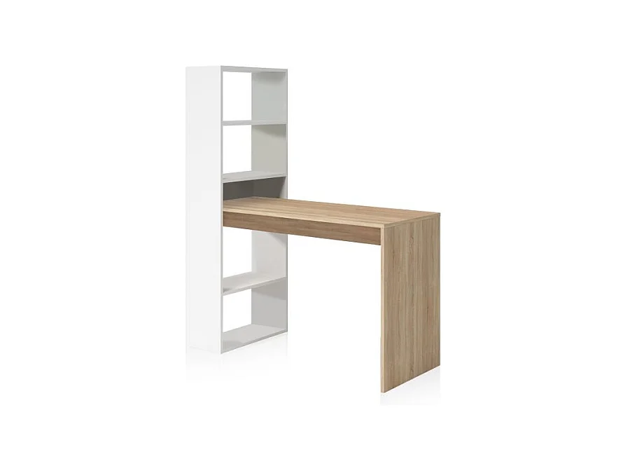 Umkehrbarer Schreibtisch mit Regal - L120 cm