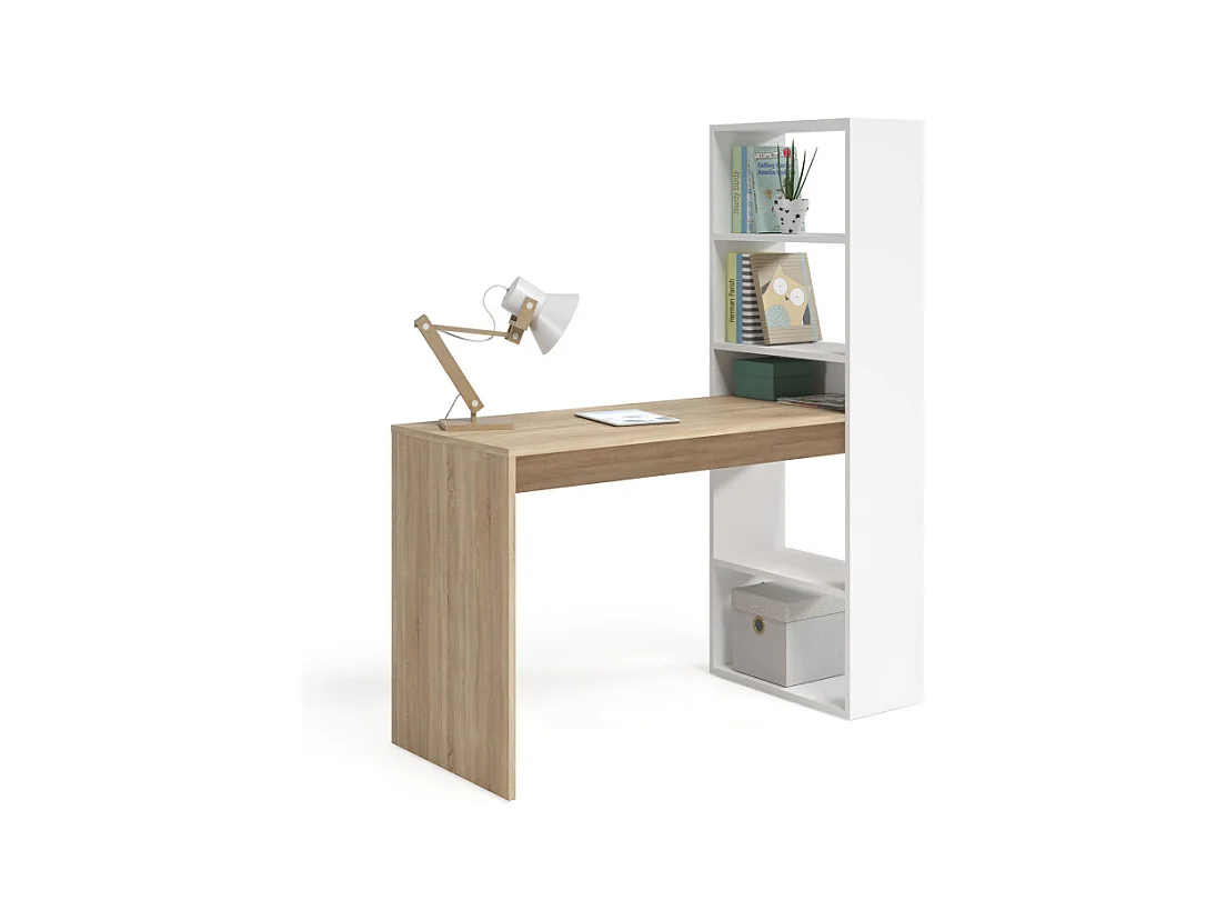 Umkehrbarer Schreibtisch mit Regal - L120 cm