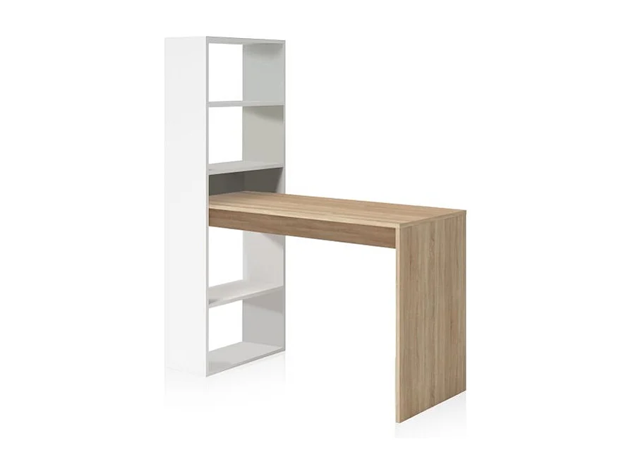 Bureau réversible avec étagère de rangement - L120 cm