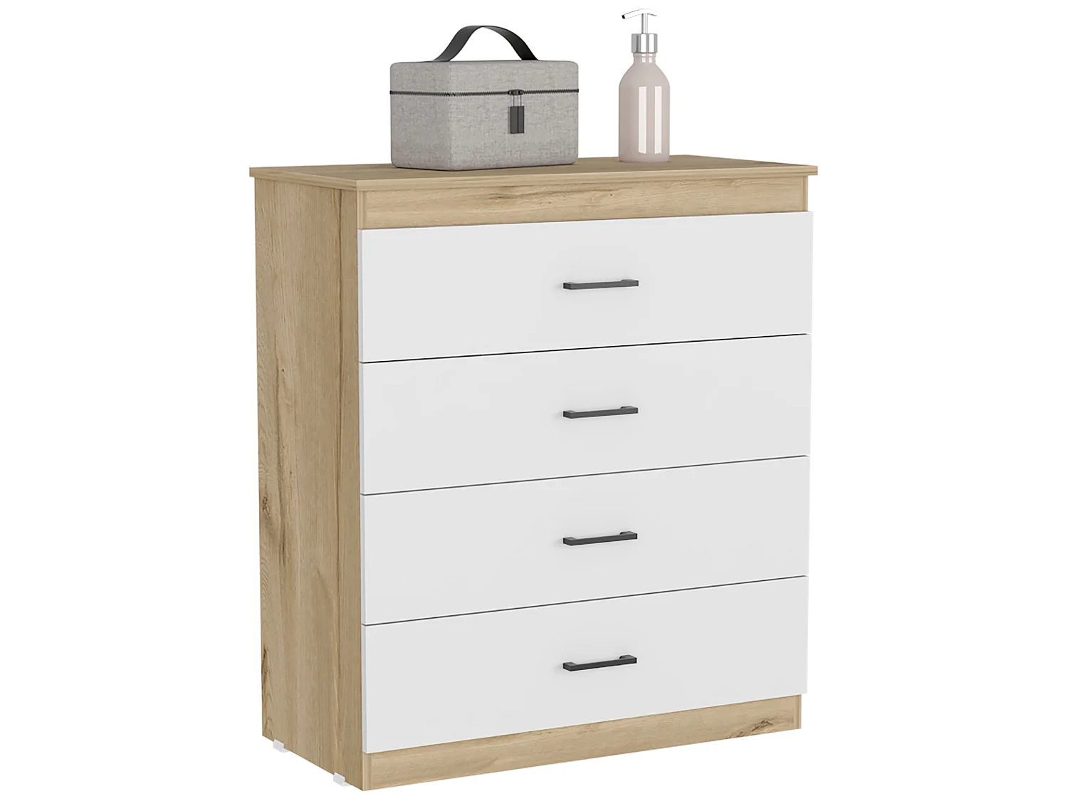 Commode Genova 4 tiroirs - Dune et blanc