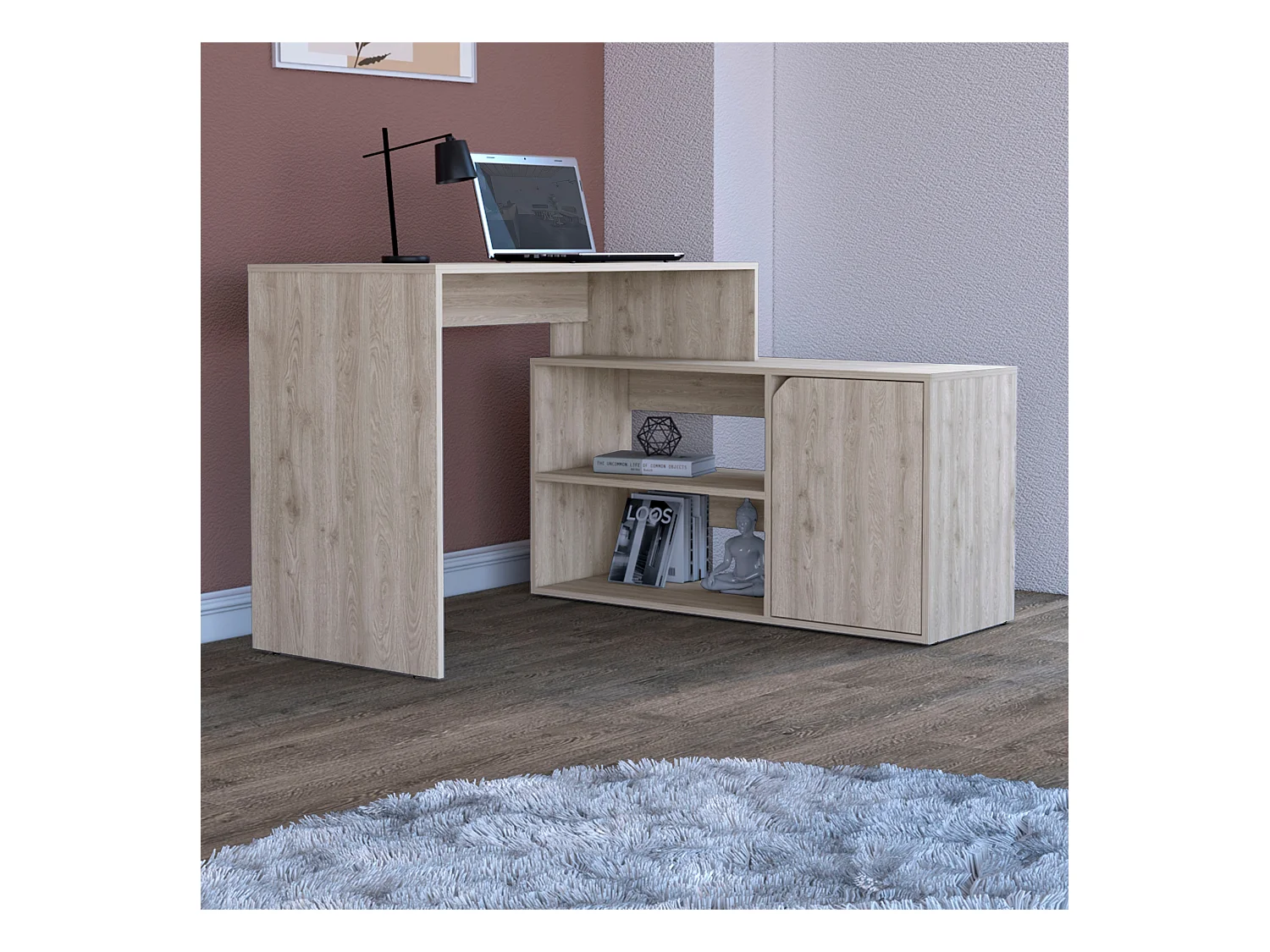 Bureau d'angle en L Stockholm - Frêne