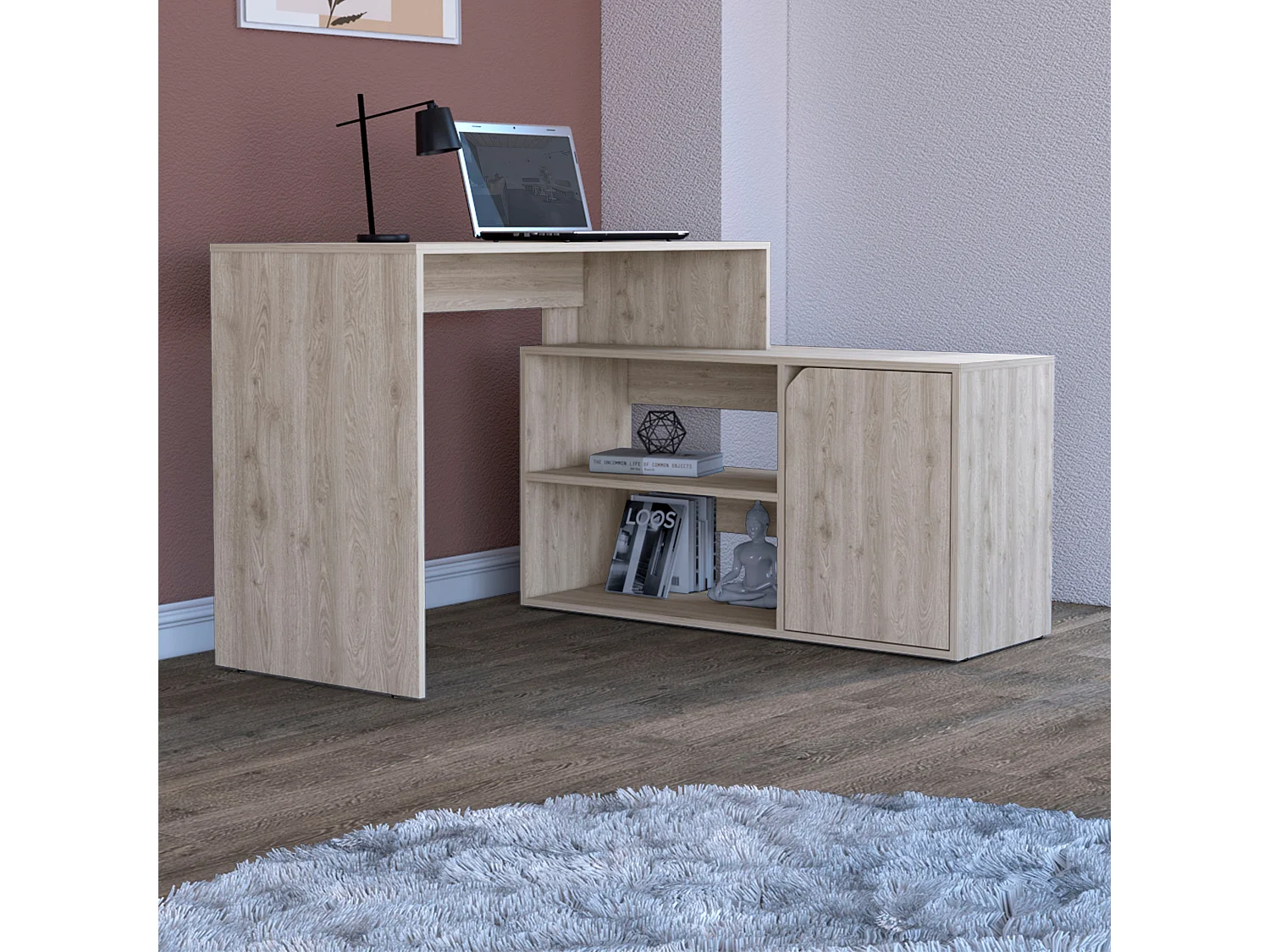 Bureau d'angle en L Stockholm - Frêne