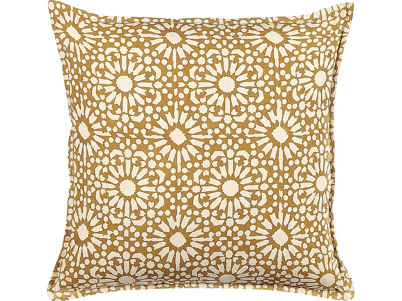 Poduszka dekoracyjna CEIBA Bawełna 45 x 45 cm Beżowy Wzór geometryczny