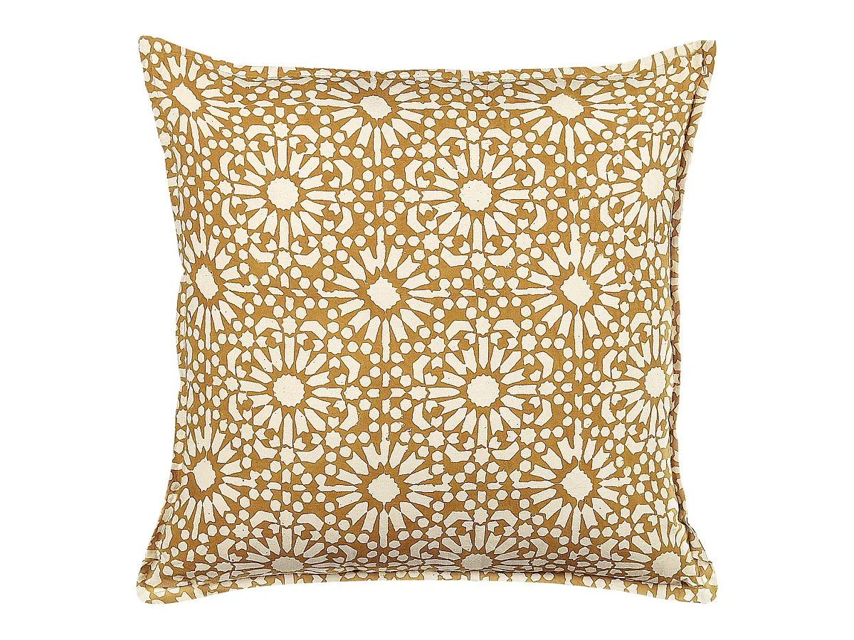 Coussin CEIBA Coton 45 x 45 cm Beige Motif géométrique