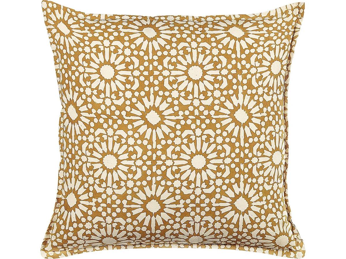 Sierkussen CEIBA Katoen 45 x 45 cm Beige Geometrisch patroon