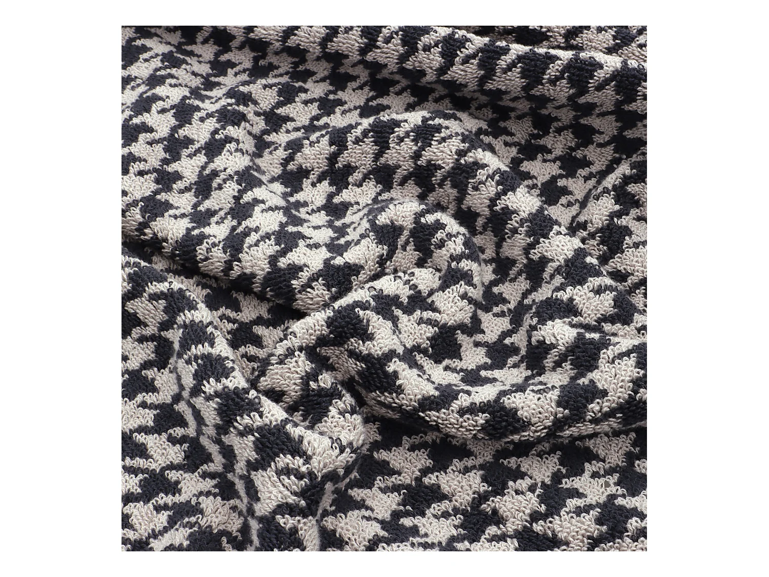Parure de bain PIED-DE-POULE 4 pièces gris taille L
