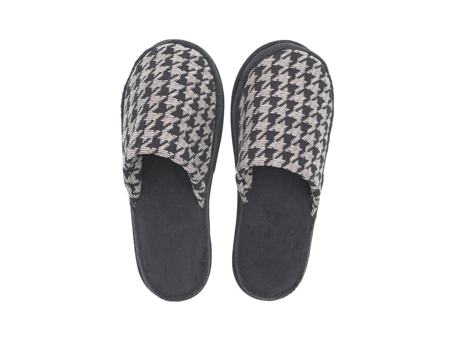 Parure de bain PIED-DE-POULE 4 pièces gris taille L