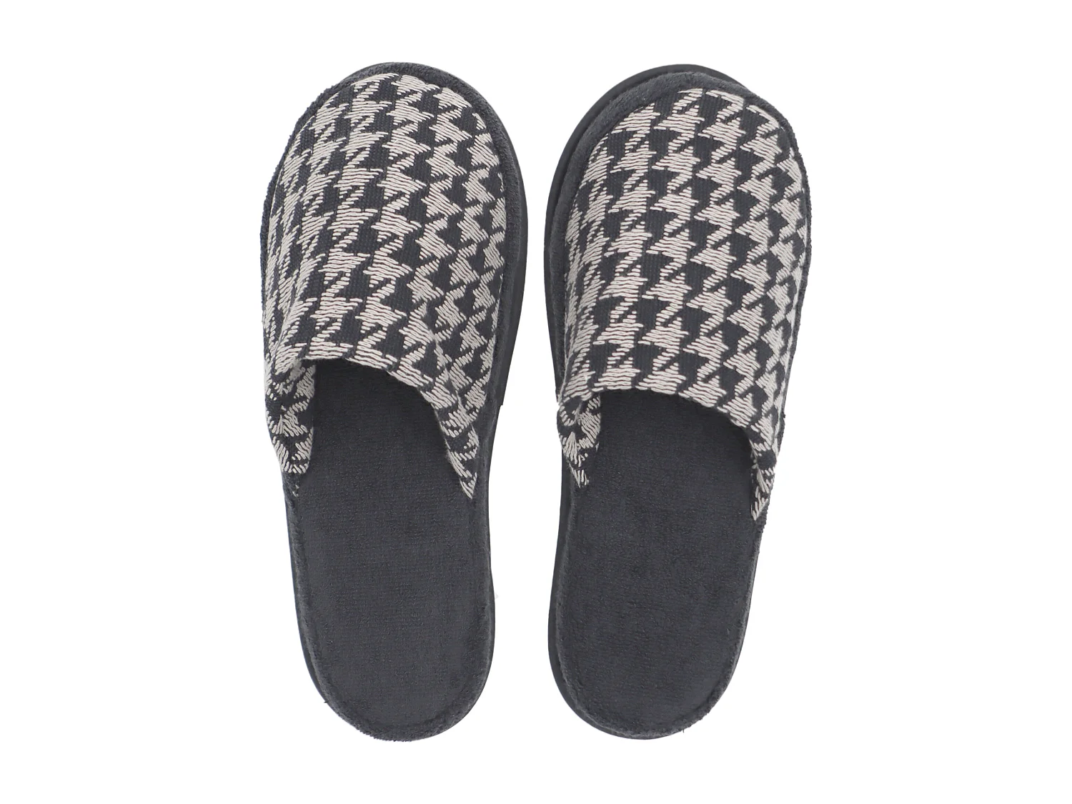 Parure de bain PIED-DE-POULE 4 pièces gris taille L