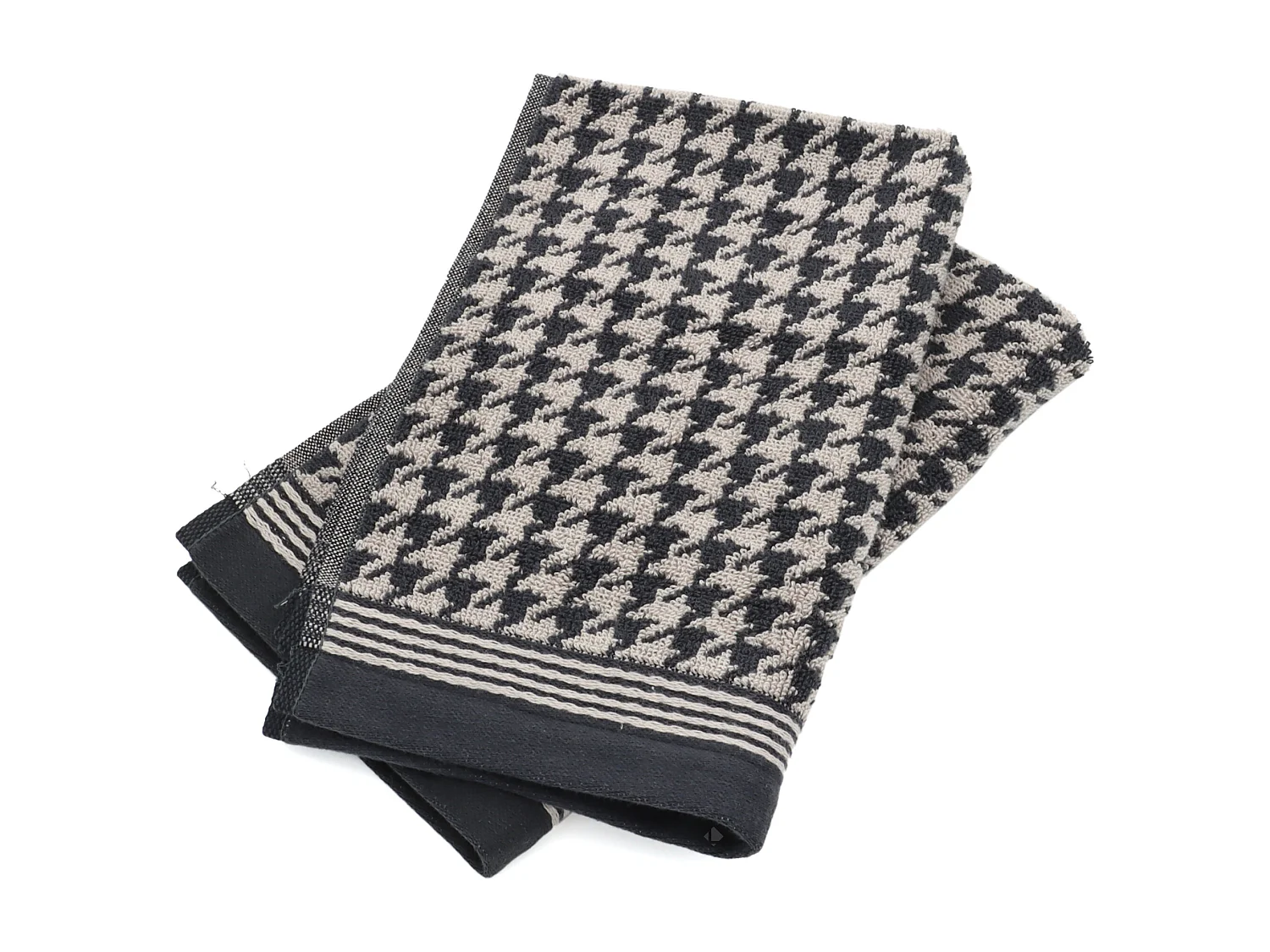 Parure de bain PIED-DE-POULE 4 pièces gris taille L