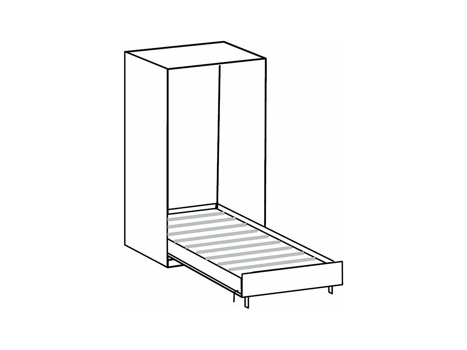 Lit escamotable vertical 90x200 - L102 cm