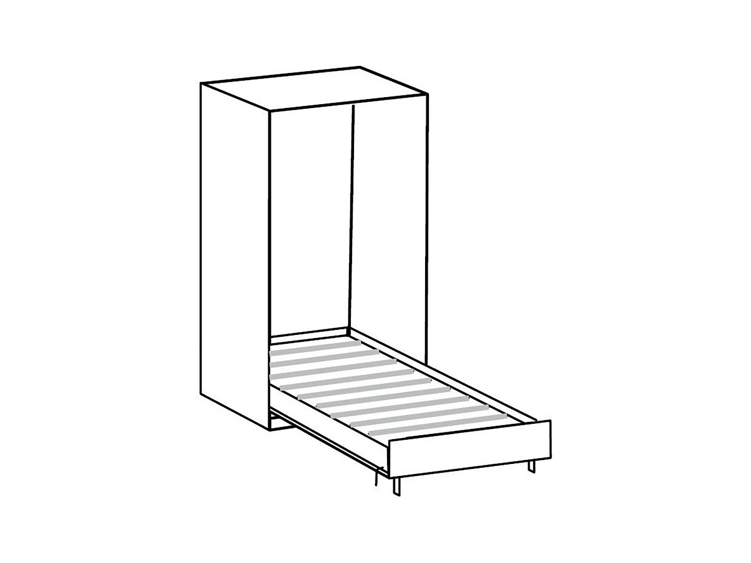 Lit escamotable vertical 90x200 - L102 cm