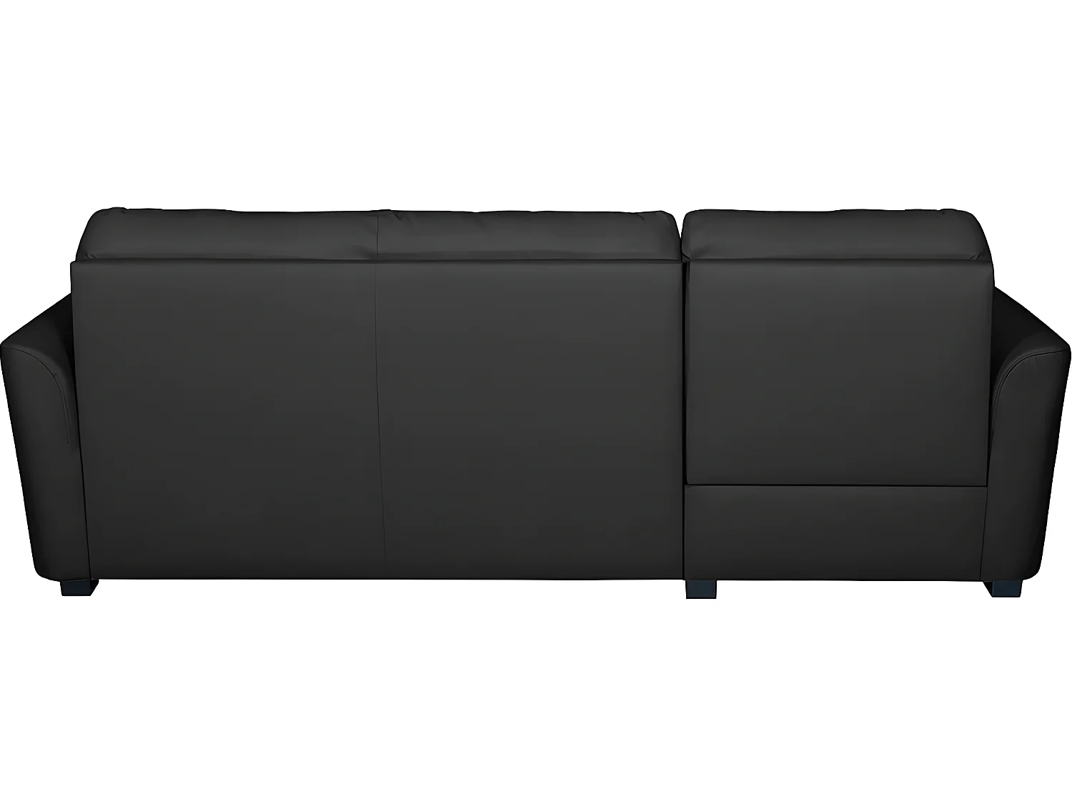 Canapé d'angle convertible en cuir de luxe italien , 5 places LUGANO, noir, angle gauche