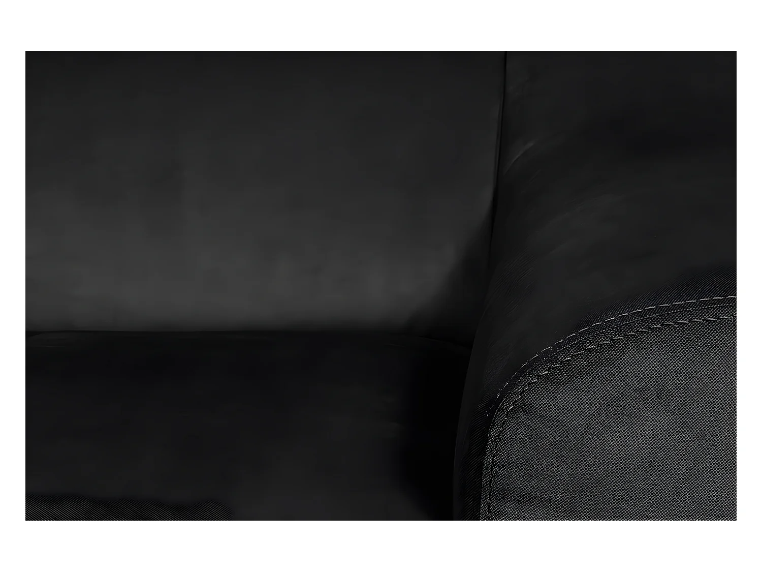 Canapé d'angle convertible en tissu velours luxe 5 places, ASTERIA  noir, angle gauche