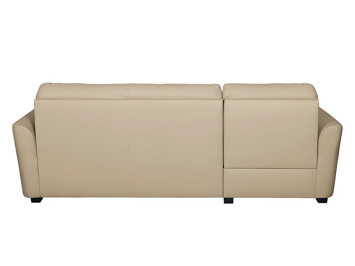 Canapé d'angle convertible en cuir de luxe italien , 5 places LUGANO, beige, angle gauche