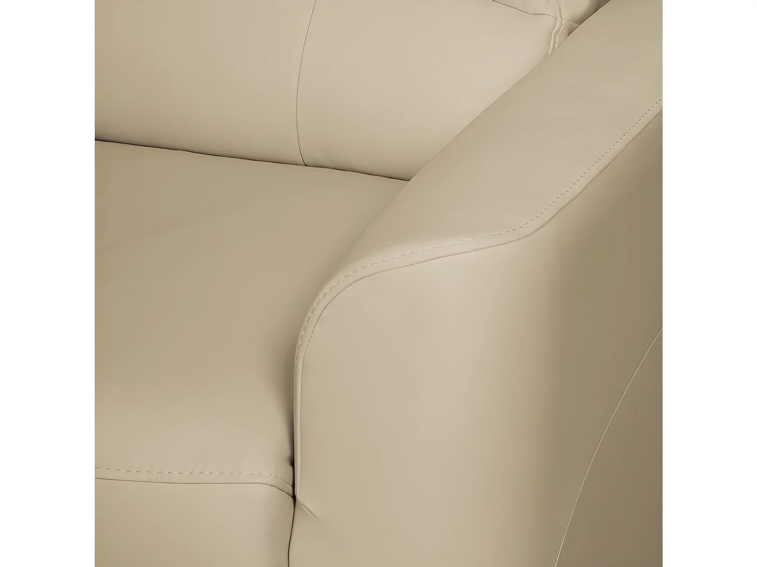 Canapé d'angle convertible en cuir de luxe italien , 5 places LUGANO, beige, angle gauche