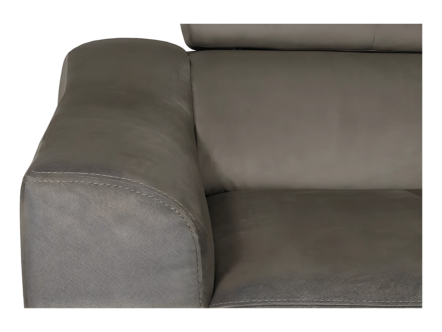 Canapé d'angle convertible en tissu luxe 5 places, ASTERIA taupe, angle droit