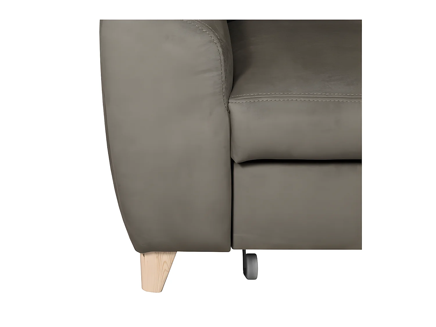 Canapé d'angle convertible en tissu luxe 5 places, ASTERIA taupe, angle droit